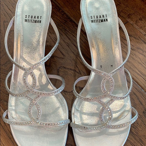 Stuart Weitzman silver heels! Worn one time! - Picture 4 of 7